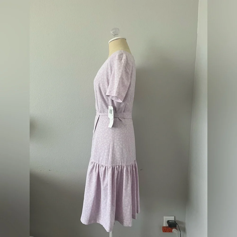 French Connection Mono Armoise Lavender Floral Wrap Mini Dress - Picture 10 of 13